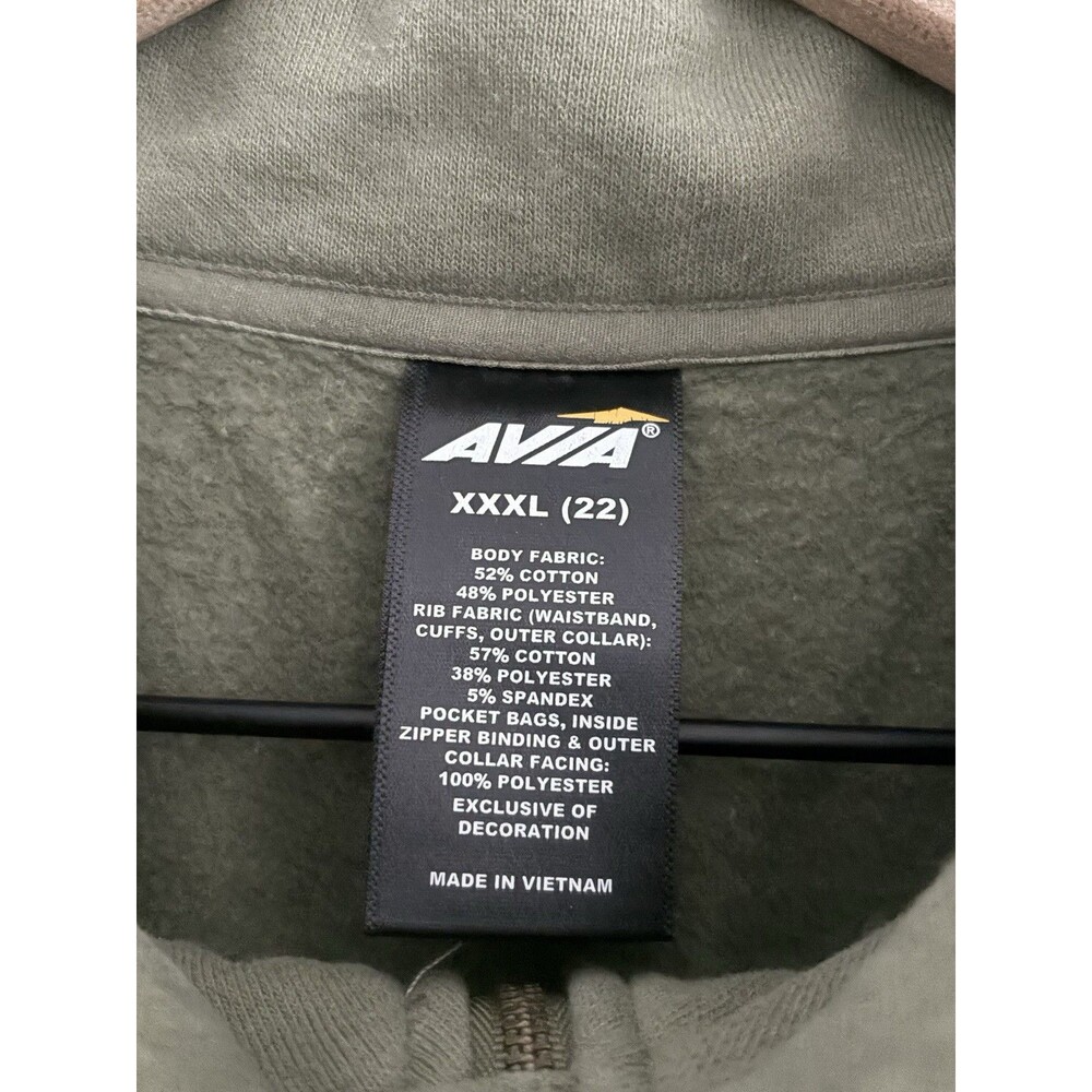Avia 1/4 Zip Mock Neck Sweatshirt Workout Athleisure Womens XXXL (22) Green - Picture 5 of 6